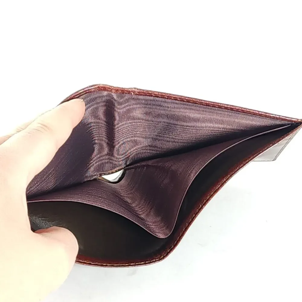 Bosca Men's Old Full Grain Leather Brown Slim Bifold Wallet